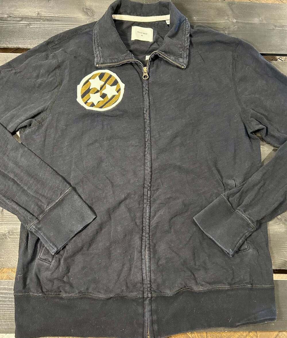 Billy Reid Men's 100% Cotton Full-Zip Jkt w/Tennessee Tri-Star Patch, Size Med